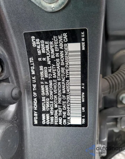 2020 Honda Civic Lx from USA, damaged, VIN SHHFK7H30LU405324